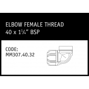 Marley Philmac Elbow Female Thread 40 x 1¼ BSP - MM307.40.32